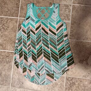 Mine Chevron Tank Top in Teal and Brown